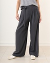Pantalon de tailleur à nouer avec élastique au dos - Tara - gris