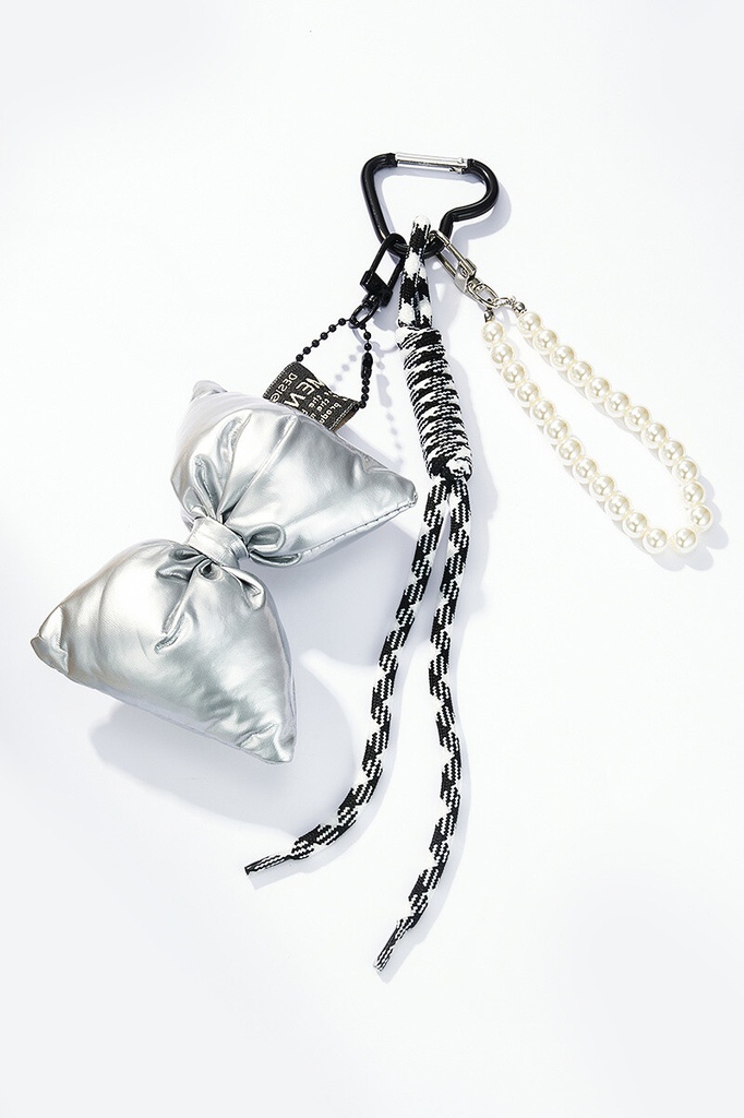 [PC36-argent] Grigri de sac et porte-clé Nœud - argenté