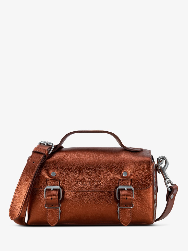 SAC BANDOULIÈRE CUIR MÉTALLISÉ CUIVRÉ L'Artisane - Ginger