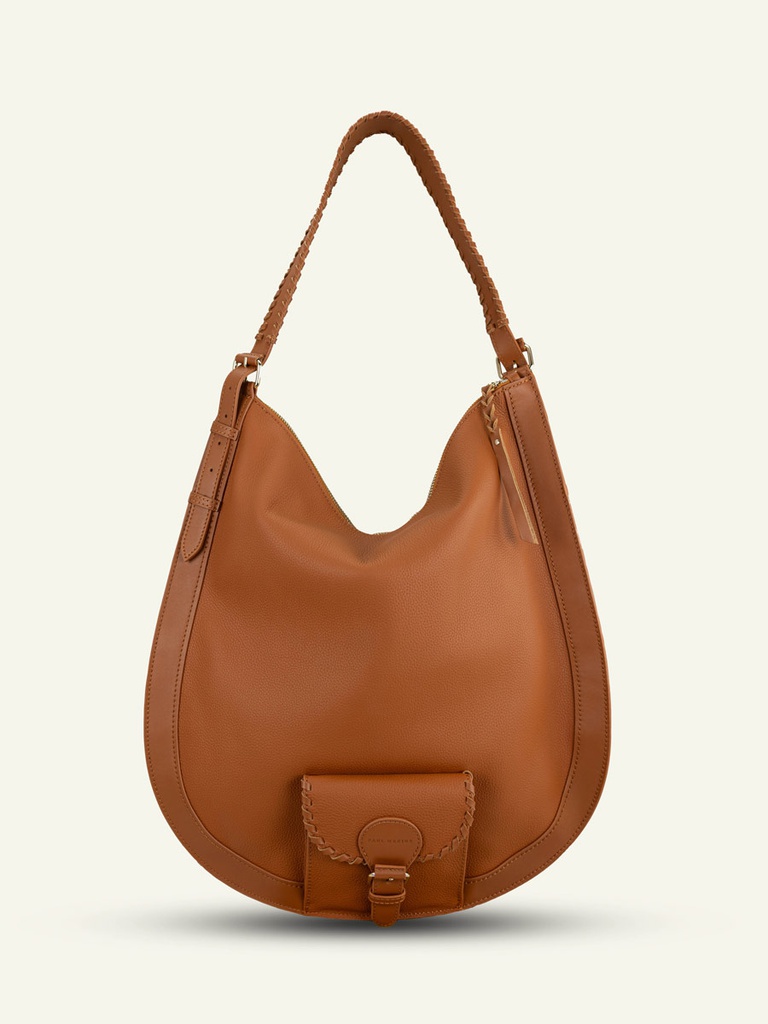 [PM-hoboxl-naturel] Sac cuir hobo xl noir femme - Paul Marius - LeHobo XL - Naturel