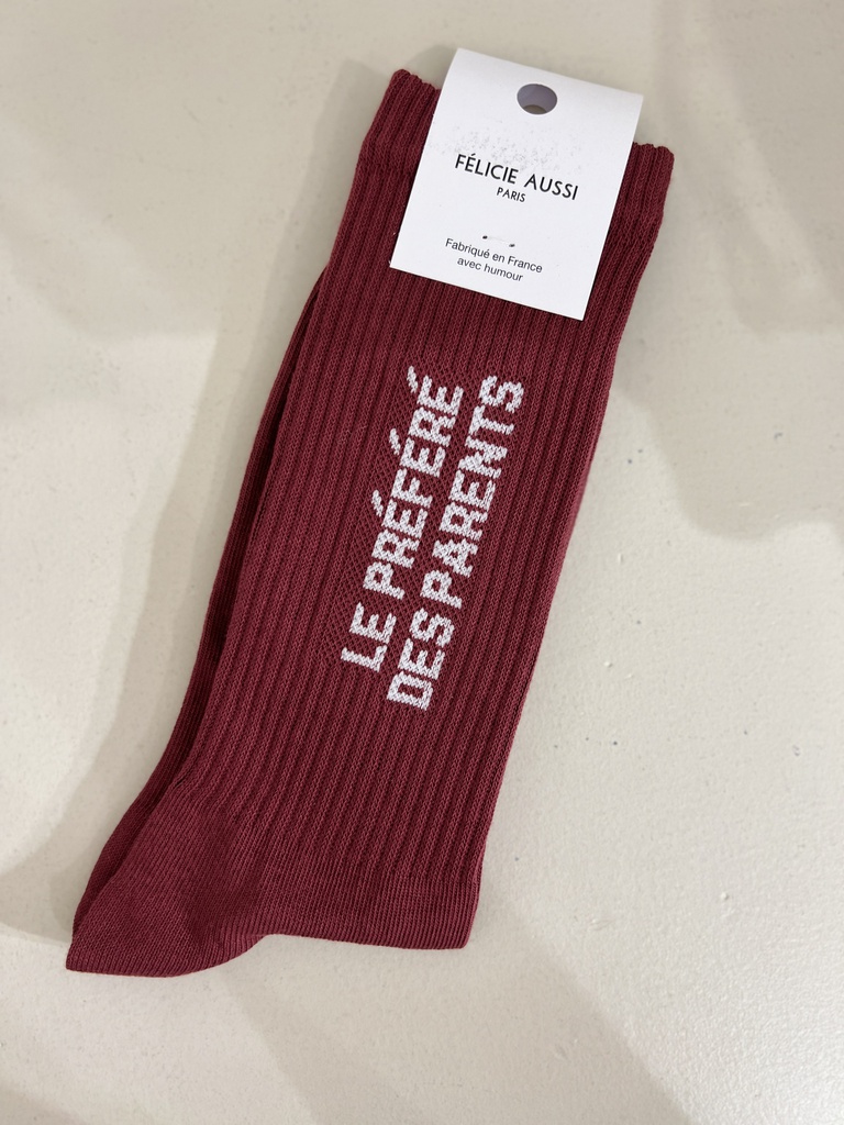 [5CHPDPBO40] Chaussettes - Félicie Aussi - LE PREFERE DES PARENTS bordeaux 40/45
