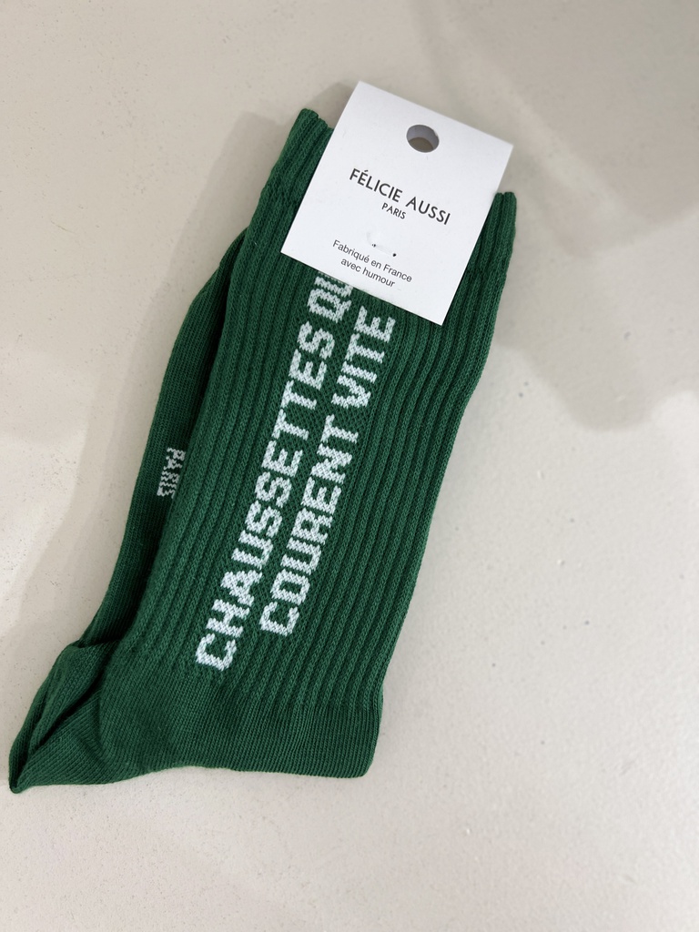 [5CHVITV36] Chaussettes - Félicie Aussi - chaussettes qui courentvitevert 36/40