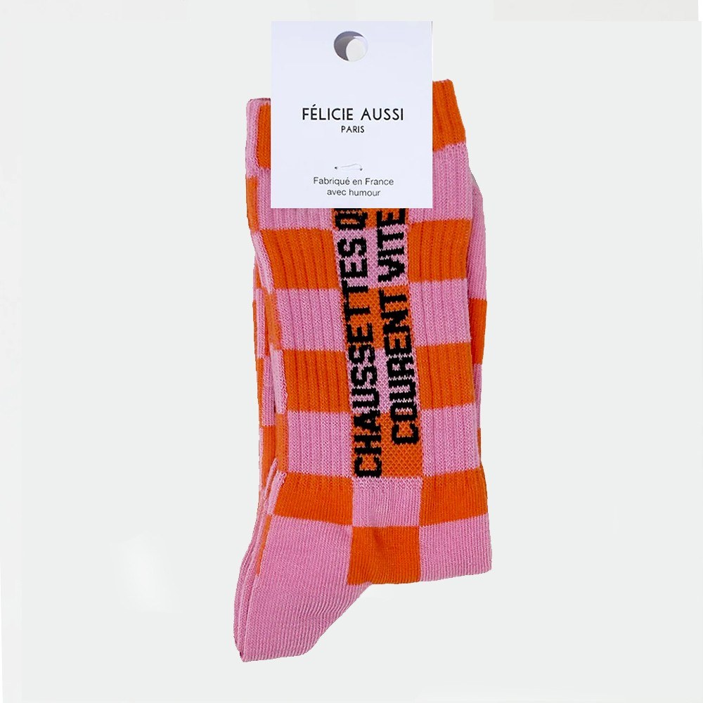 [5CHVITDAJMIX] Chaussettes - Félicie Aussi - Chaussettes qui courent vite damier
