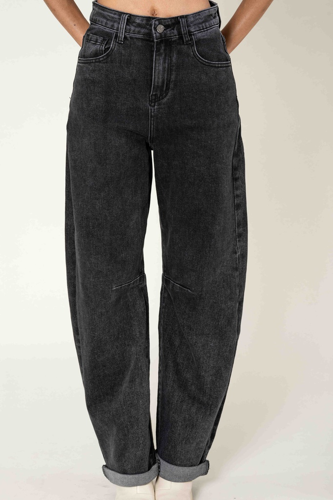 [YY307-17-gris-36] Jean Barrel - Bella - Gris anthracite (36)