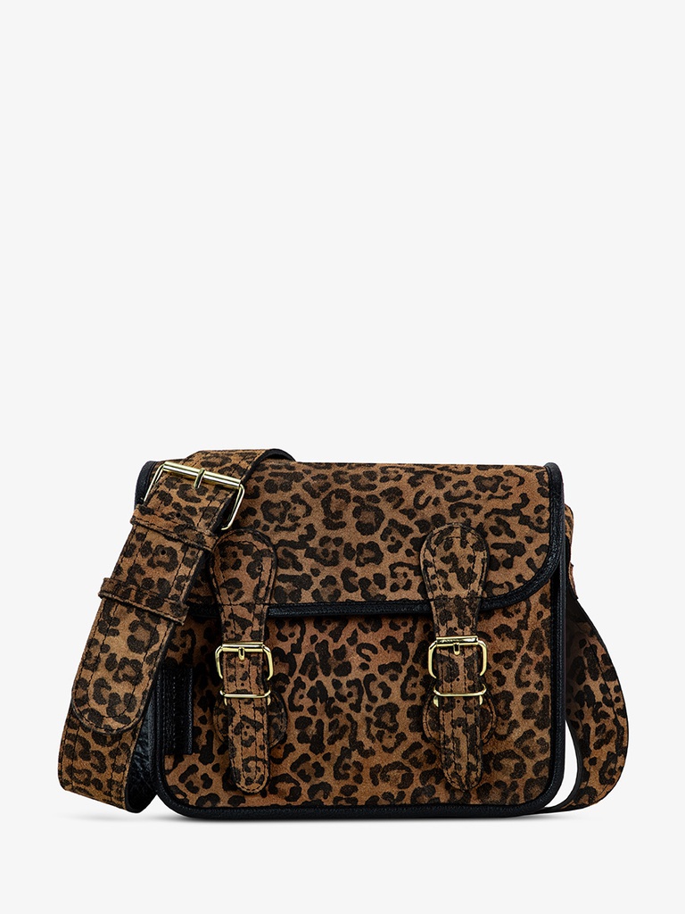 [PM-SACOCHES-LEOPARD] SAC BANDOULIÈRE CUIR MARRON - Paul Marius - Sacoche S - Leopard