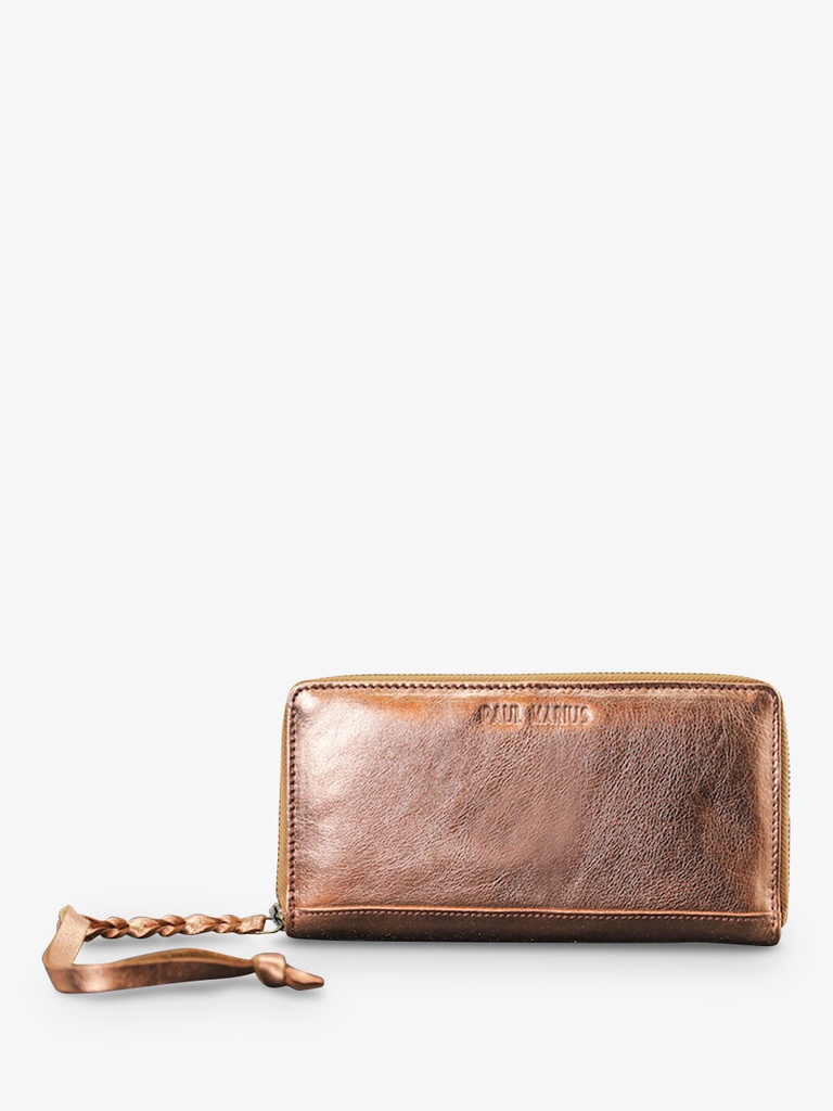 Portefeuille Paul Marius LePortefeuille Charlotte en cuir or rose
