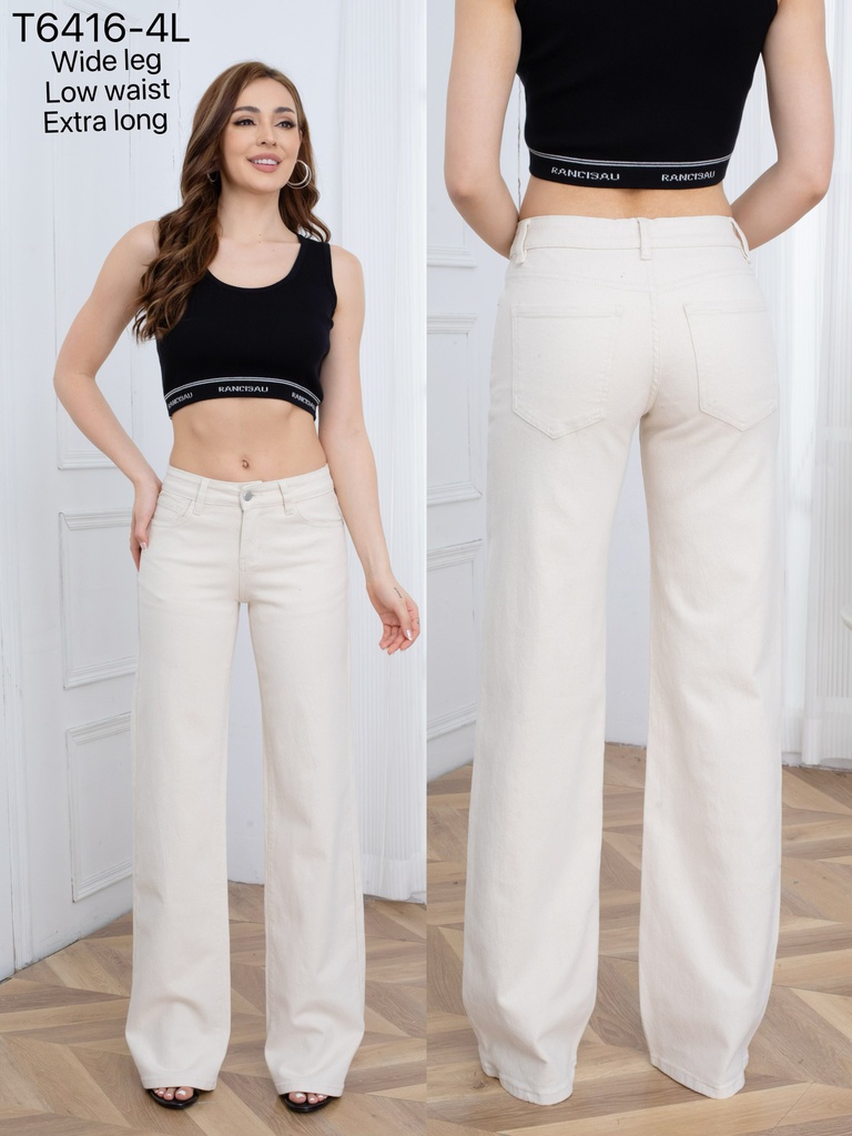 [T6416-4L-50-OW-L] Jeans large extra long - Anaïs - écru (L)