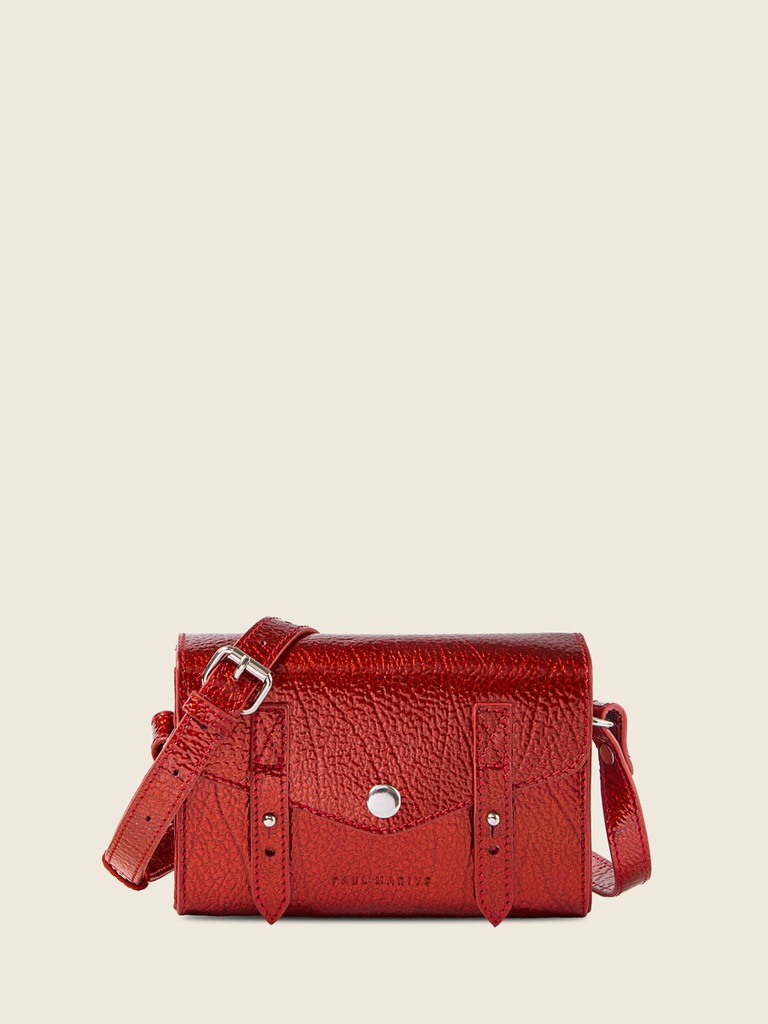 [PM-miniindispensable-starflamme] Sac à bandoulière en cuir - Paul Marius - Le mini Indispensable - Star Flamme