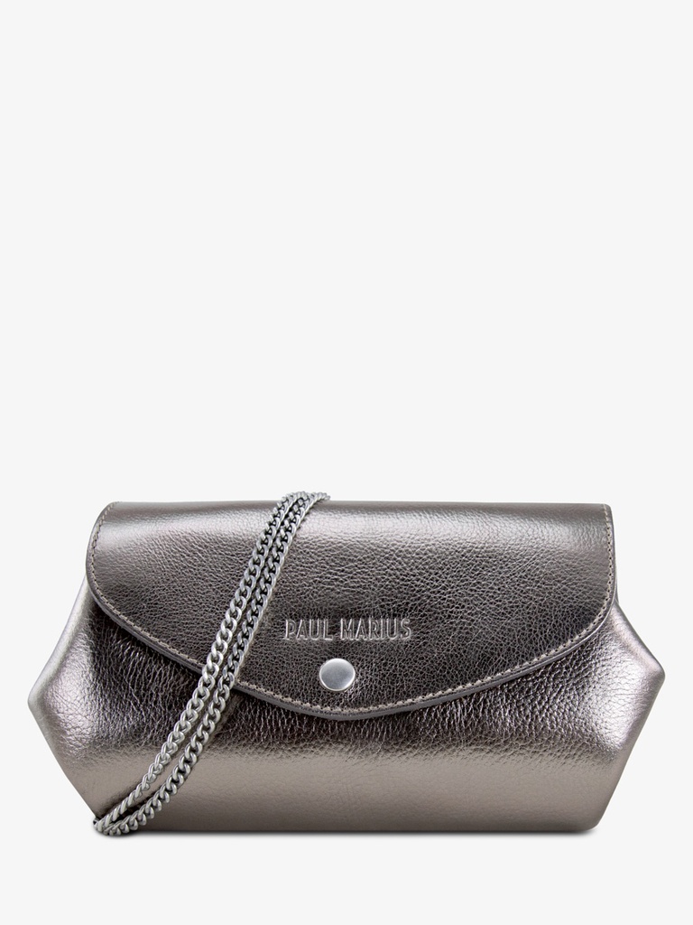 [PM-gustavepochette-acier] Pochette cuir femme - Paul Marius - LeGustave Pochette - Acier