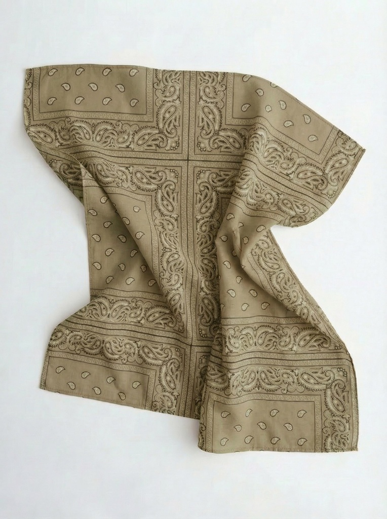 Petit foulard carré type bandana - Khaki