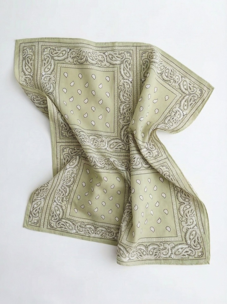 Petit foulard carré type bandana - Vert clair