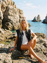 Veste en jeans sans manche oversize - Célia - Noir