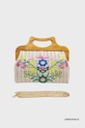 Sac en coton brodé coloré - Zoé - beige