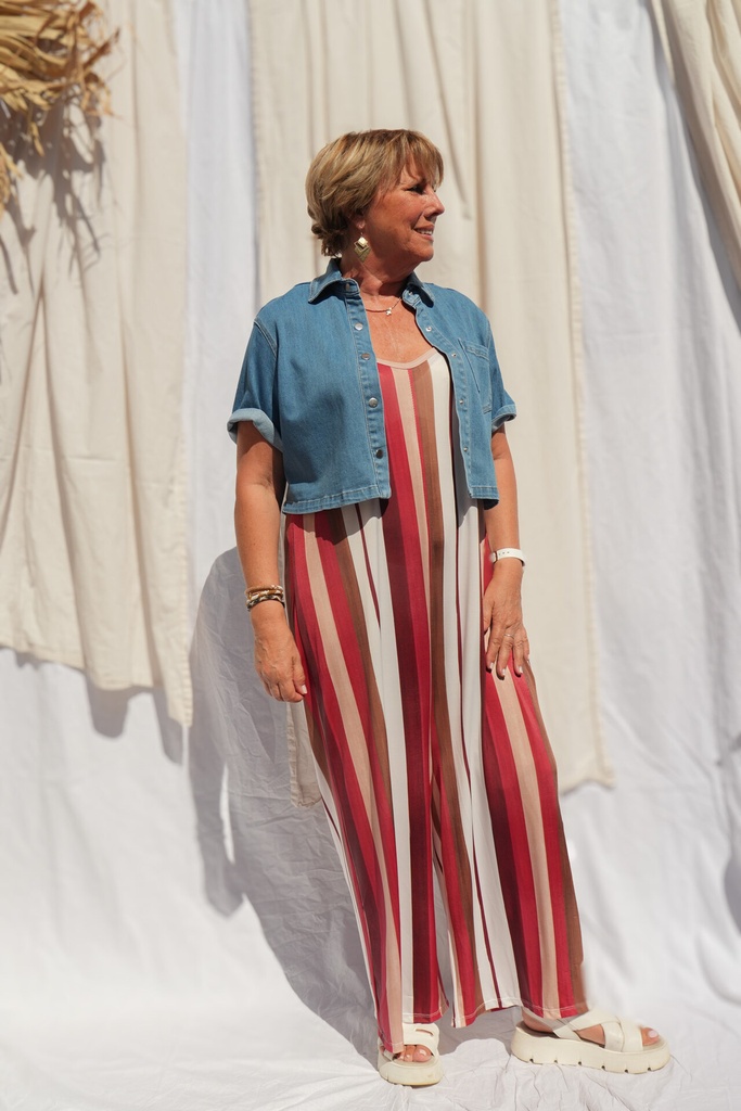 [K2247-50-XS-S] Veste en jeans courte - Maya - bleu moyen (XS/S)