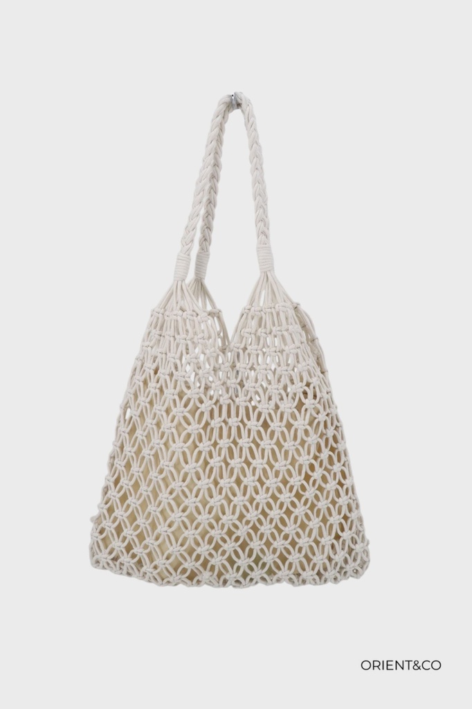 [SAC-3700004-beige] Sac en crochet - Beige