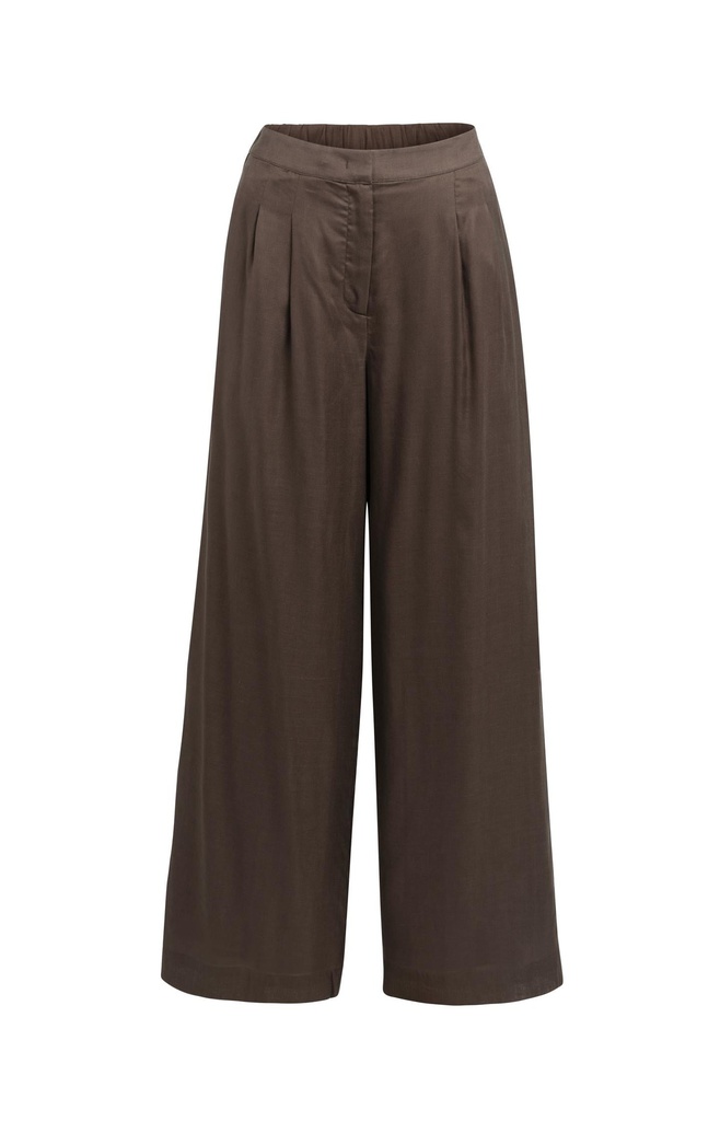 [01-301264-606-auberginepurple-36] Pantalon large avec élastique au dos - YAYA - Aubergine Purple (36)