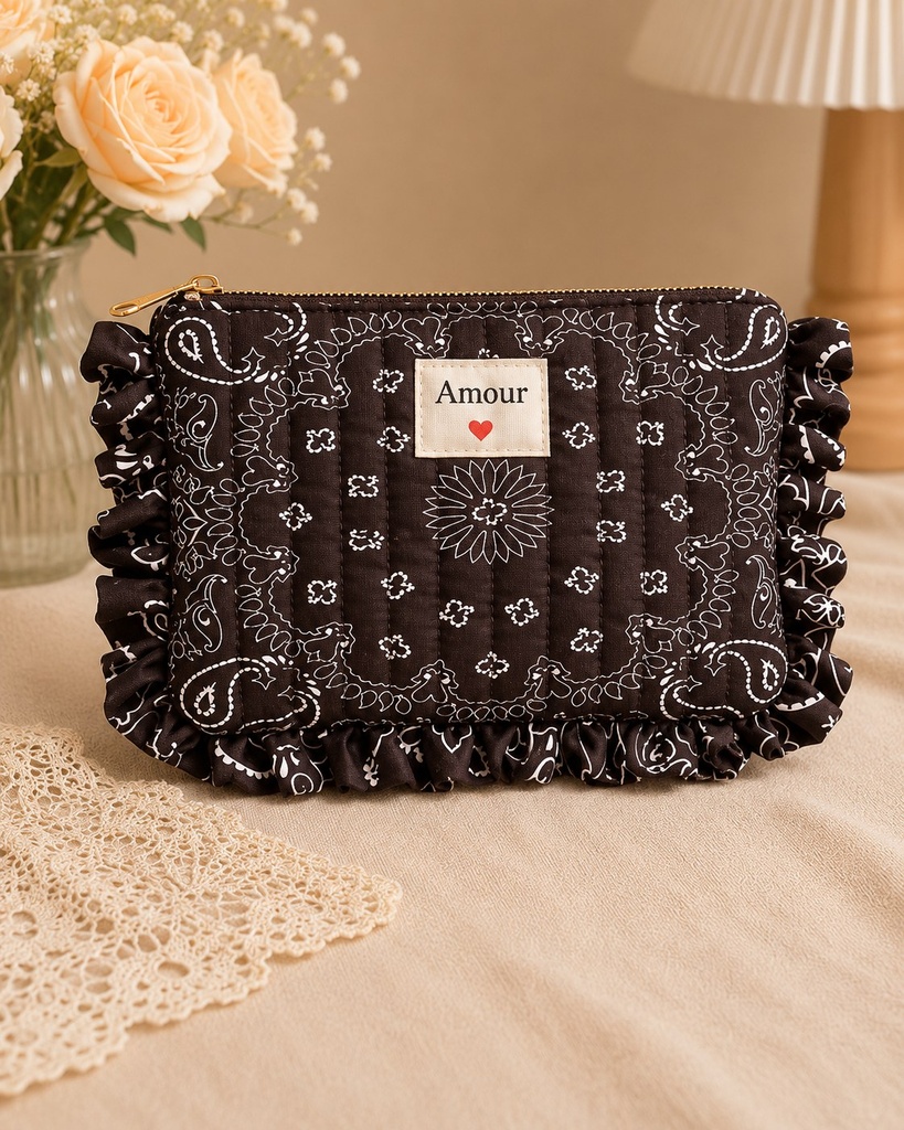 Pochette en coton - Amour - Bandana Marron