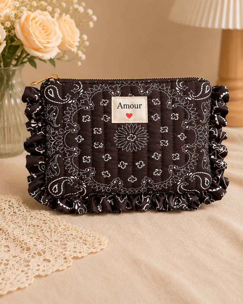 Pochette en coton - Amour - Bandana Marron
