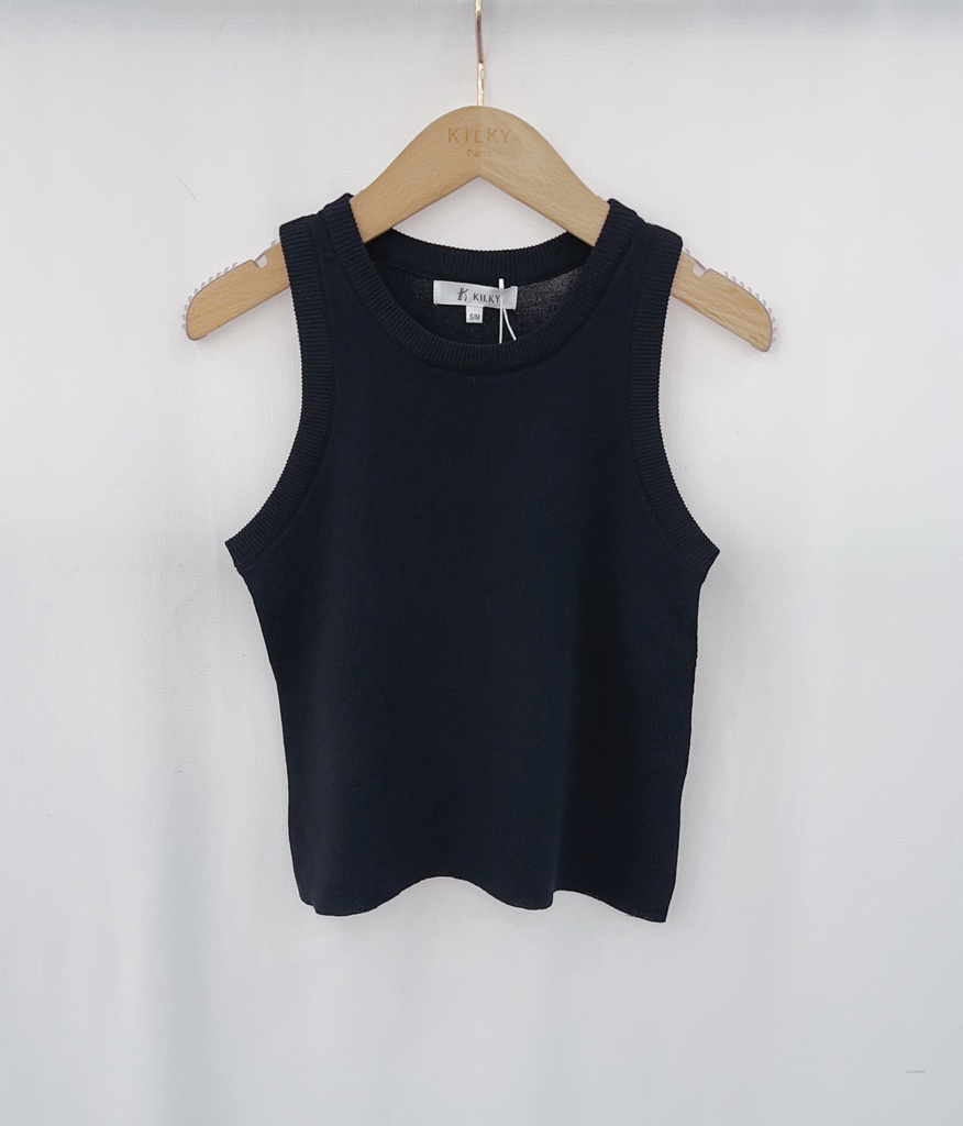 [YP2056-noir-ML] Top sans manche - Noir (M/L)