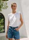 T-shirt débardeur avec épaulettes - Blanc