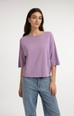 T-shirt oversize, col bateau, en maille fine - YAYA - Lavender Mist Purple