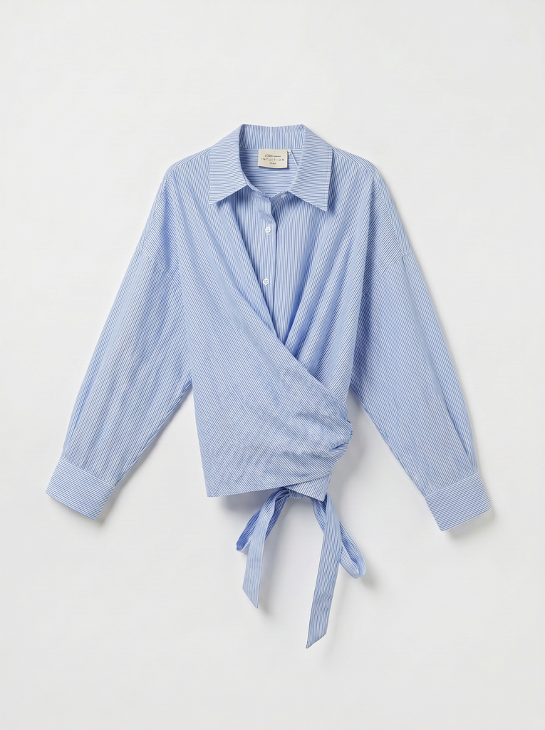 Chemise portefeuille à nouer - bleu