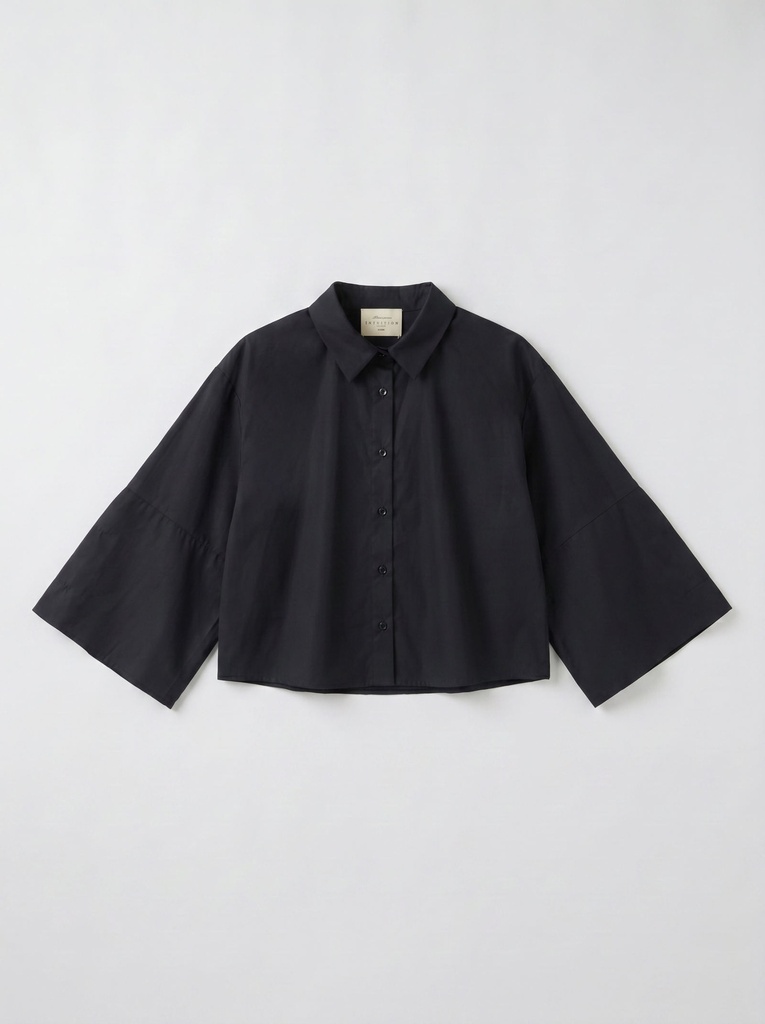 Chemise courte manches kimono - Noir