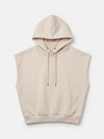 Sweat à capuche sans manches - Crème