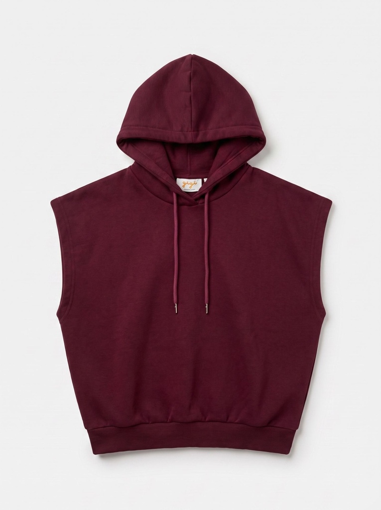 Sweat à capuche sans manches - Bordeaux