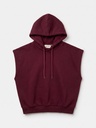 Sweat à capuche sans manches - Bordeaux