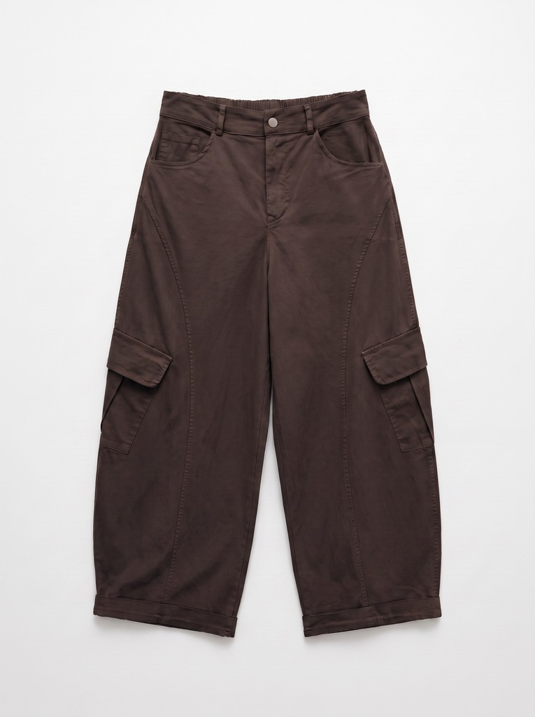 Pantalon cargo ballon - Brun foncé