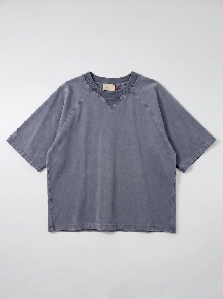 T-shirt raglan délavé - Indigo