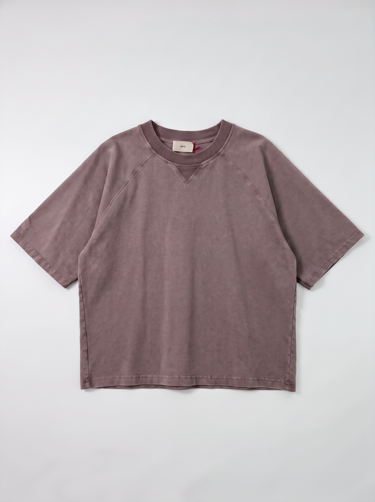 T-shirt raglan délavé - Chocolat