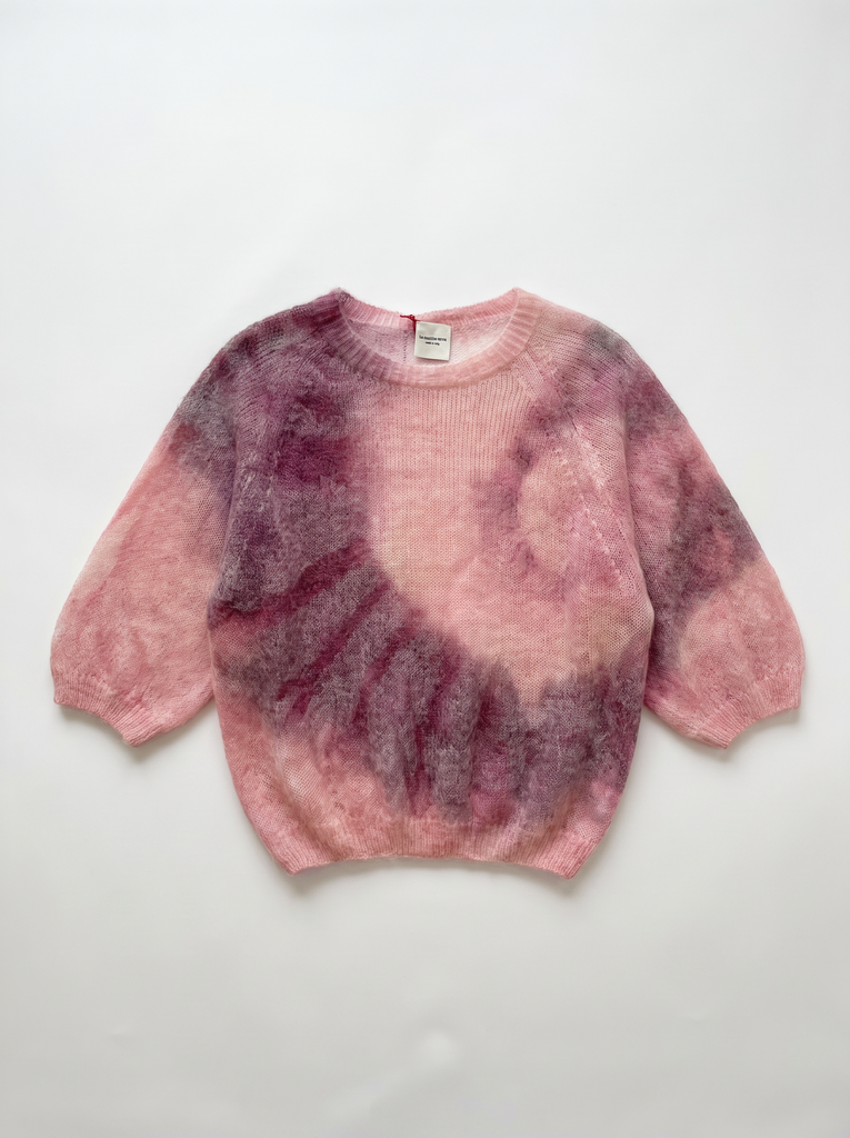 Pull mohair tie and dye - Bordeaux & rose