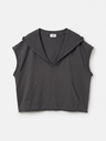 Sweat à capuche sans manches délavé - Gris fumé
