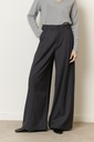 Pantalon de tailleur large à pinces - Gris anthracite
