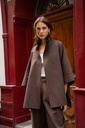 Veste cape oversize col montant - Café