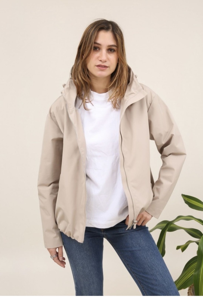 Veste courte à capuche - Beige
