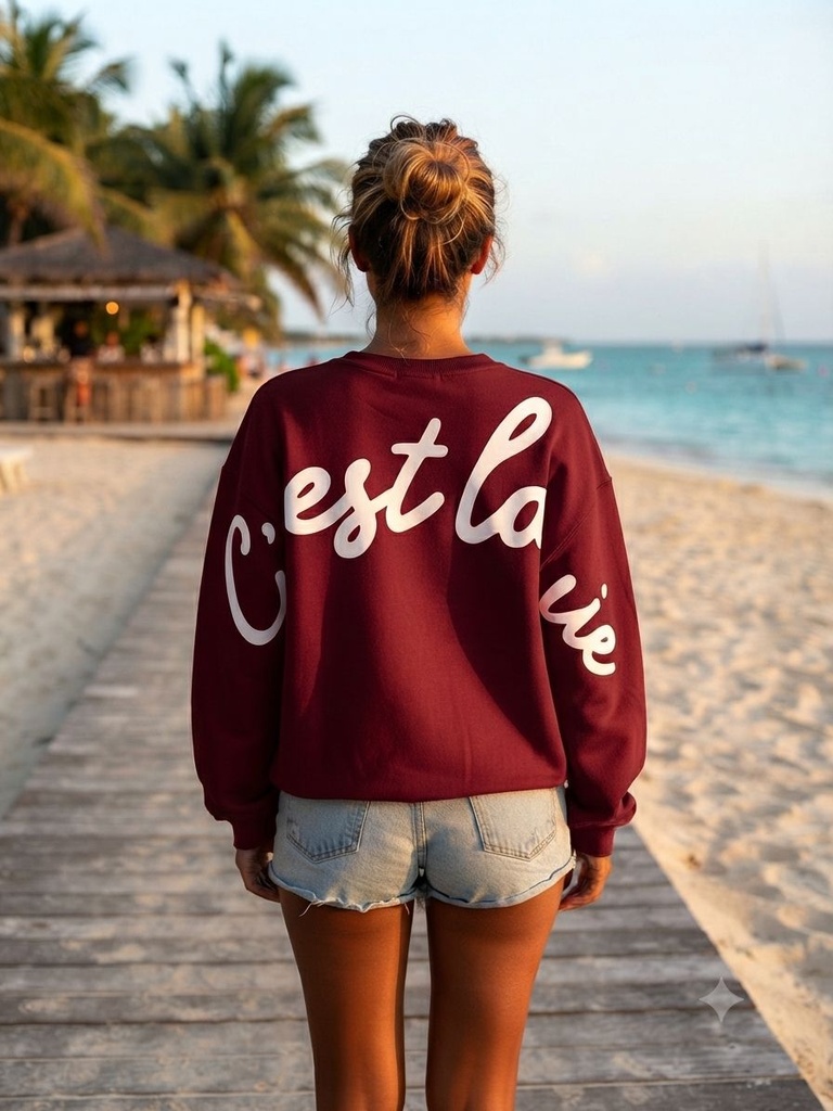 Sweat-shirt en coton - Bordeaux