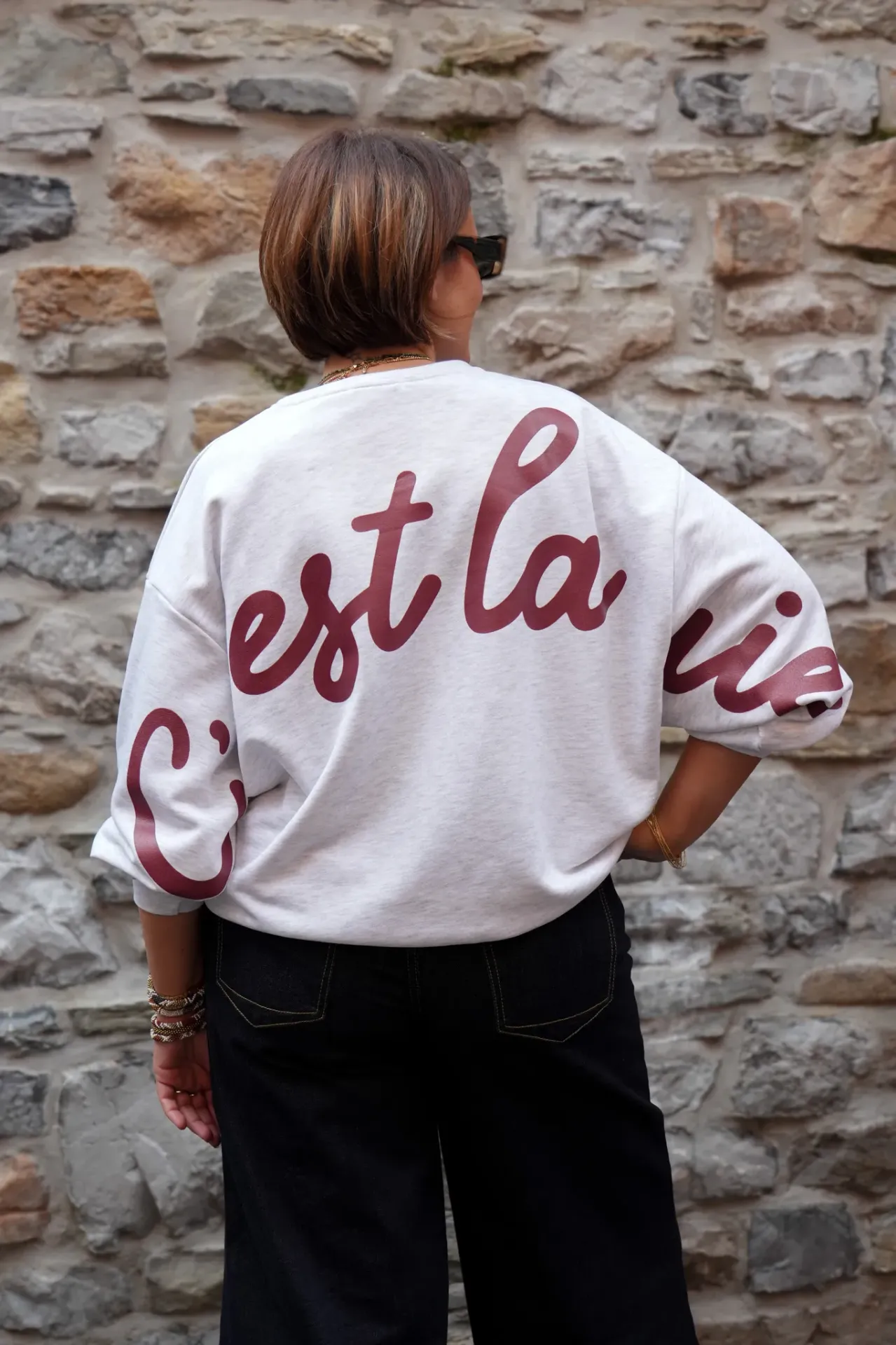 Sweat-shirt en coton - Gris