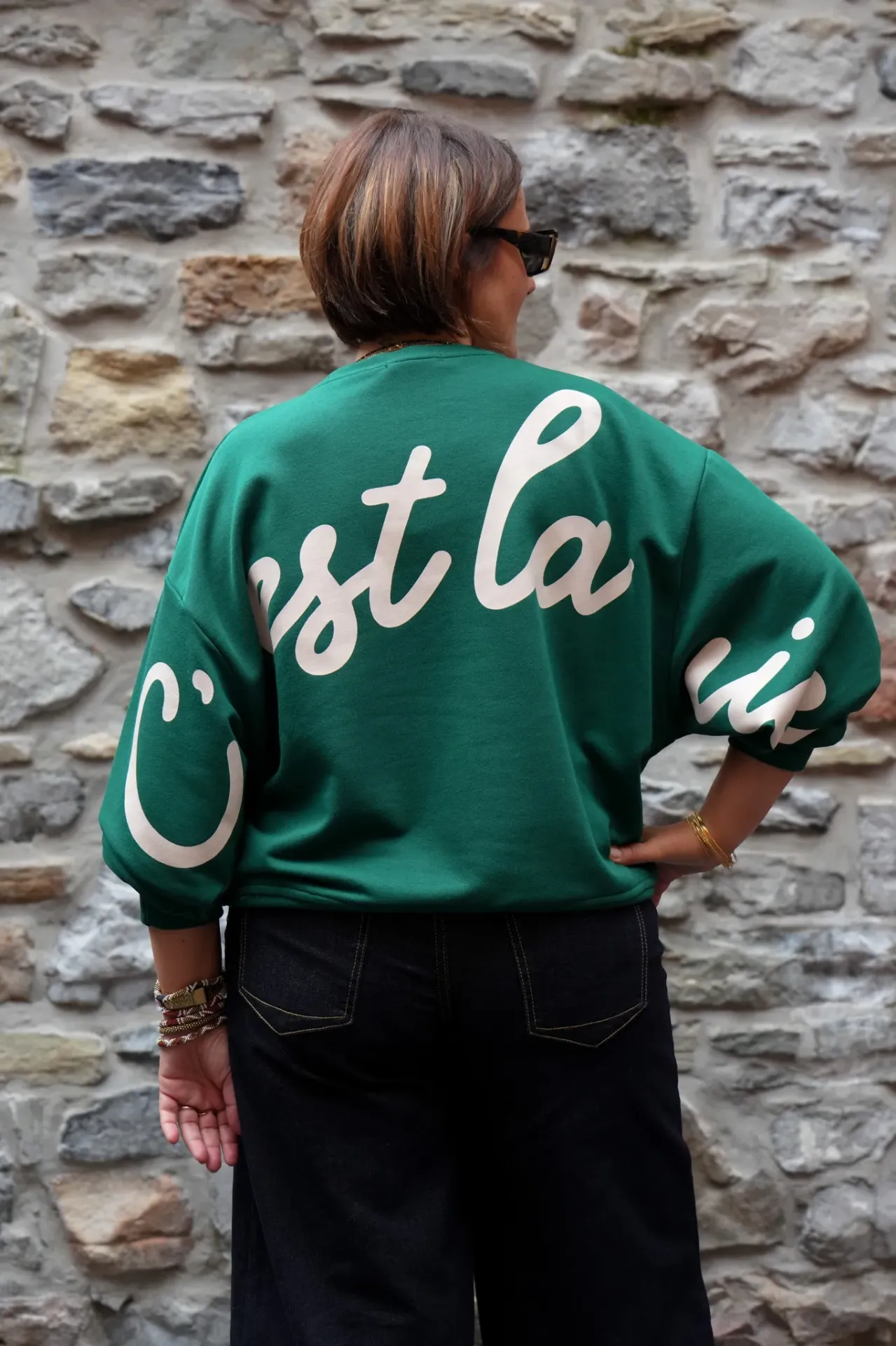 Sweat-shirt en coton - Vert