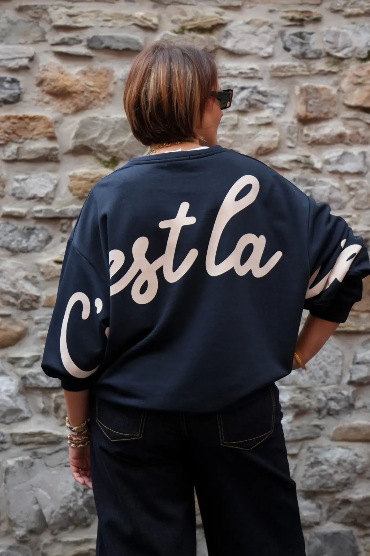 Sweat-shirt en coton - Blue marine