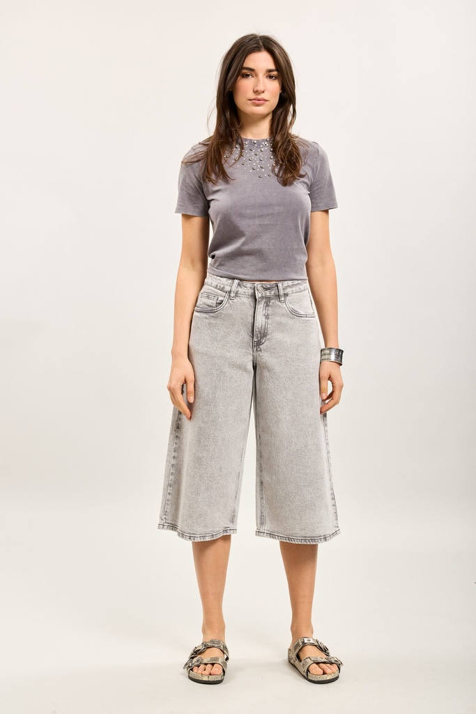 Bermuda / short en jeans - gris