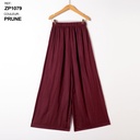 Pantalon large fluide aille élastiquée - Prune