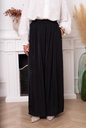 Pantalon large fluide taille élastiquée - Noir
