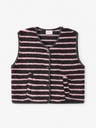 Gilet sherpa rayé - Brun et rose
