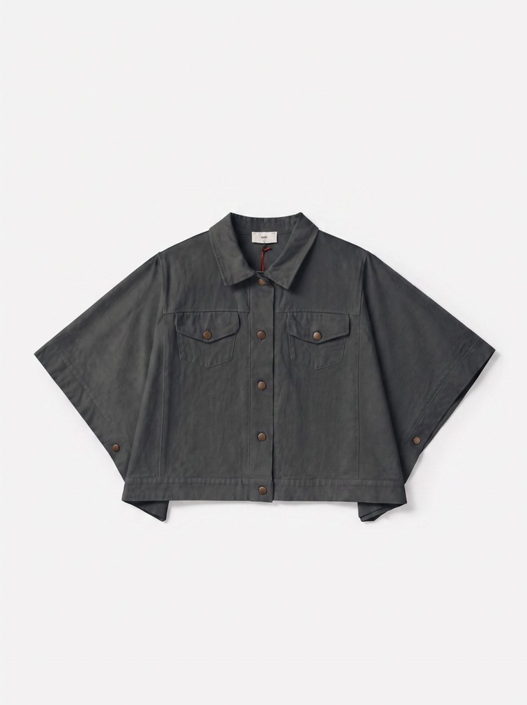 Veste courte manches cape - Smoke