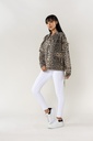 Veste en jeans oversized - Zoé - Léopard camel