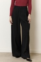 Pantalon de tailleur large à pinces - Noir