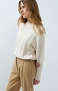 Pull avec manches chauve-souris et cordon de serrage - YAYA - Off White Melange